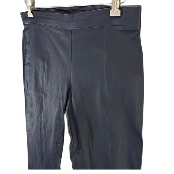 Tory Burch Ally Leather Pants Small Blue Slim Modern Classic Chic City Night Out - Picture 2 of 12